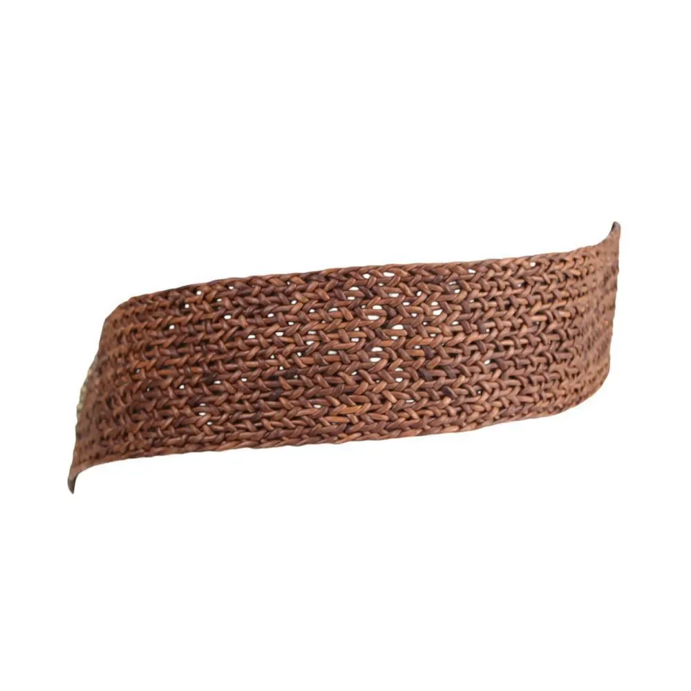 Leatherock BRAIDED BROWN REAL LEATHER 2 3/8